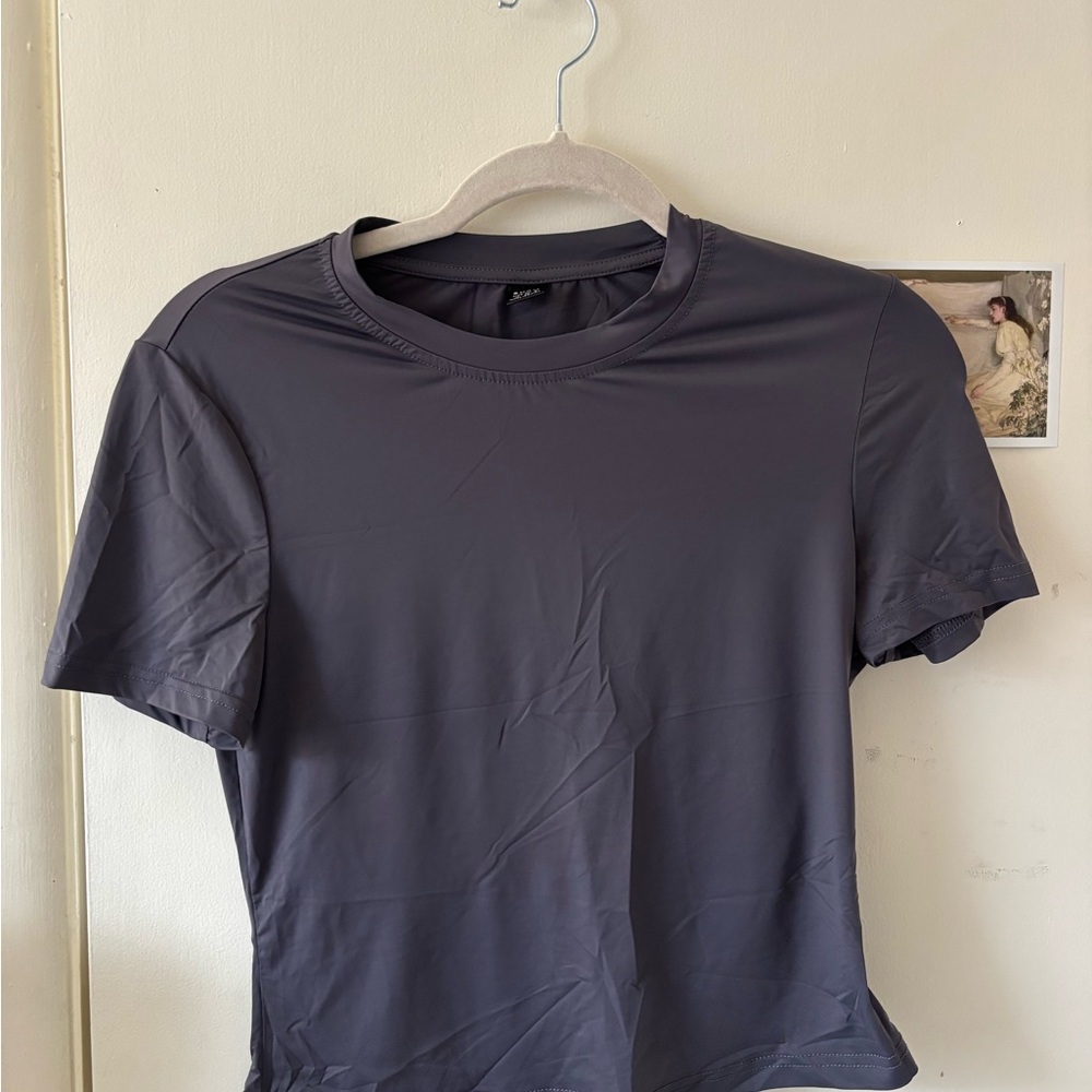 SHEIN Gray Fitted Short Sleeve Tee